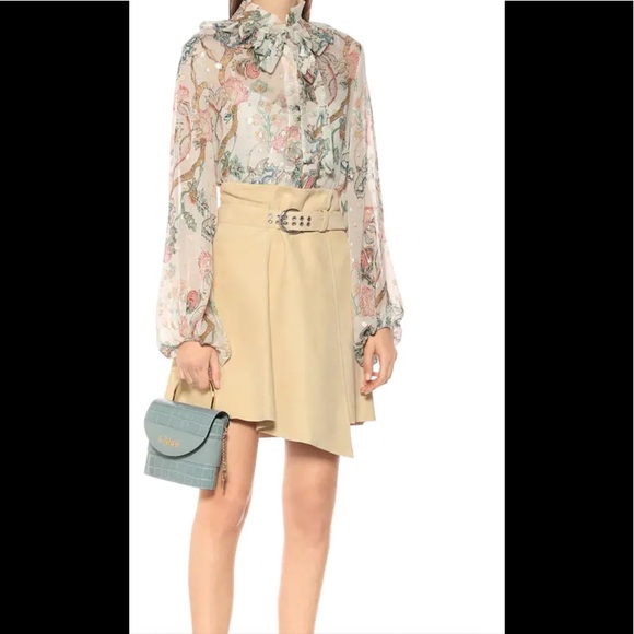 NWT Chloe Runway Suede Asymmetric mini skirt. Size 38 (Medium) - Picture 3 of 15